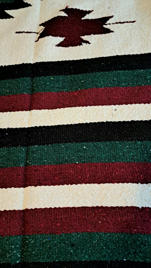 Beautiful Handwoven Diamond Pattern Mexican Blanket