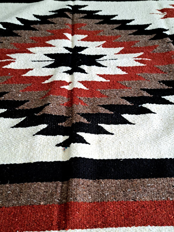 Beautiful Handwoven Diamond Pattern Mexican Blanket