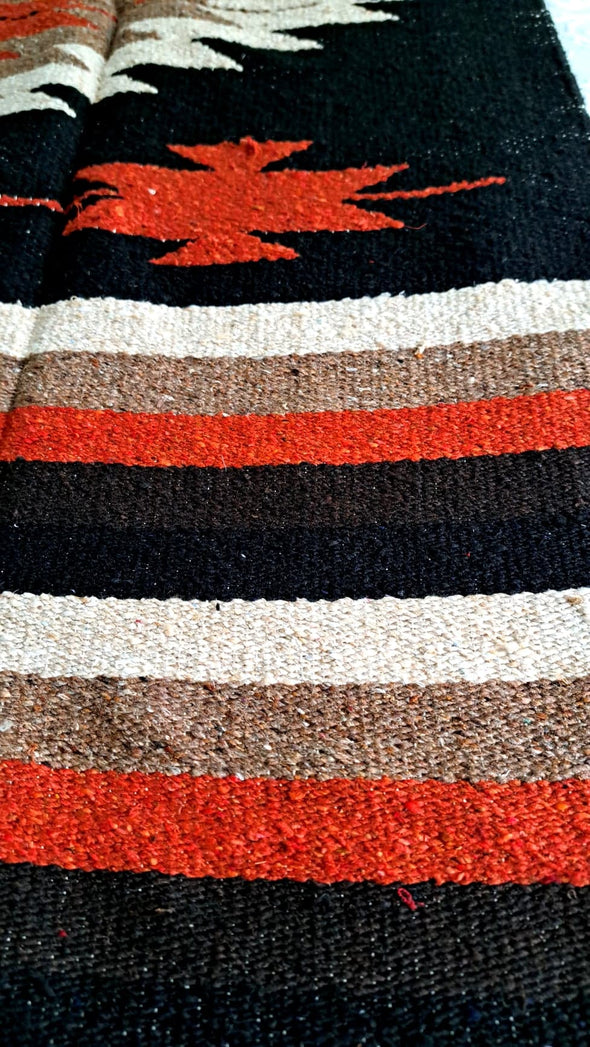 Beautiful Handwoven Diamond Pattern Mexican Blanket