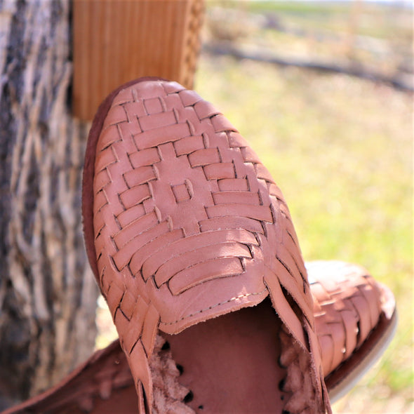 Leather Mexican Closed Toe- Tan Color Huaraches