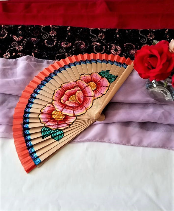 Hand Painted Sandal Wood Fans