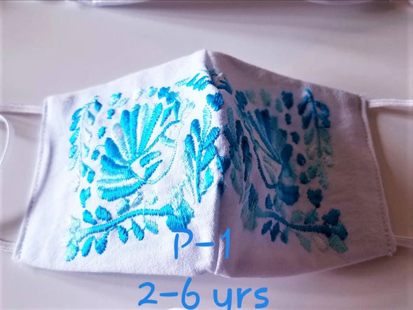Beautiful Handmade Embroidered Face Mask for Girls 2-12 yrs