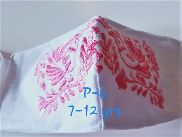 Beautiful Handmade Embroidered Face Mask for Girls 2-12 yrs