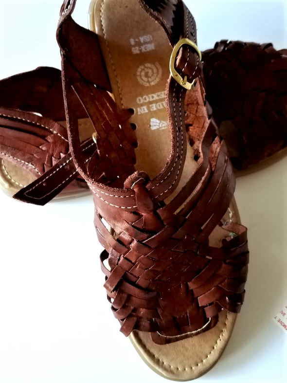 Pachuco Style Genuine Leather Mexican Women’s Huarache Sandals