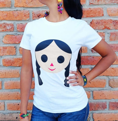 Handmade T-Shirt -Doll Print