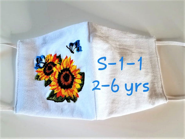 Beautiful Handmade Embroidered Face Mask for Girls 2-12 yrs