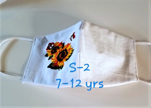 Beautiful Handmade Embroidered Face Mask for Girls 2-12 yrs