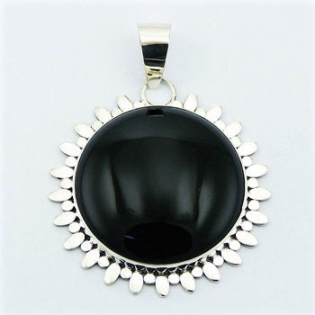 Sterling Silver & Agate Sunflower Design