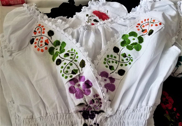 Mexican Embroidered Dress 100% Cotton