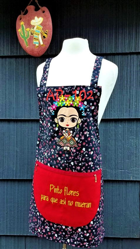 Beautiful Mexican Embroidered Apron-Mandil Mexicano