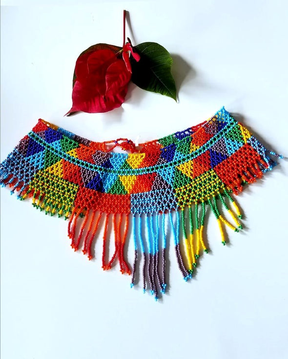 Beautiful Beaded Mexican Huichol Necklace