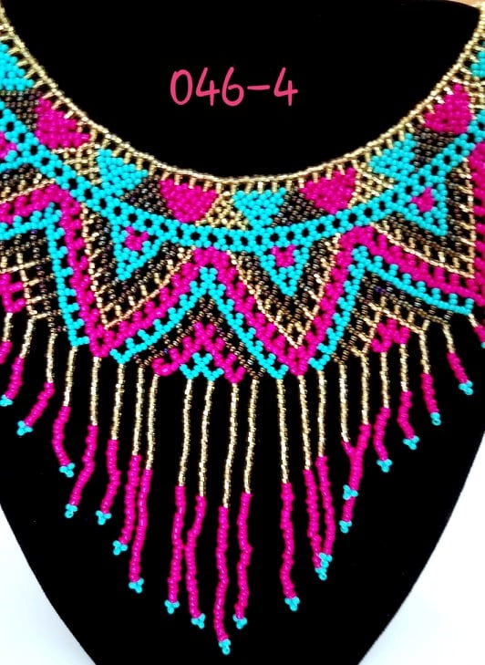 Beautiful Beaded Mexican Huichol Necklace