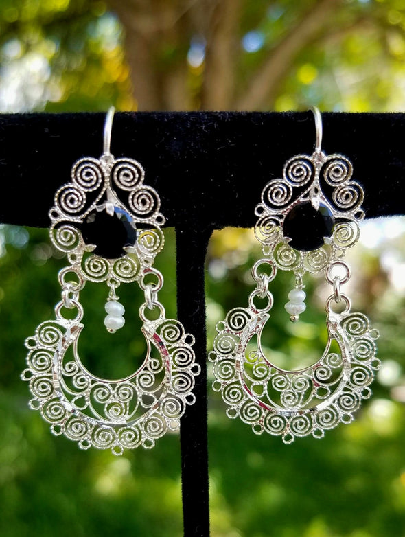 Beautiful Oaxaca's Sterling Silver Filigree Earrings-Handmade Item