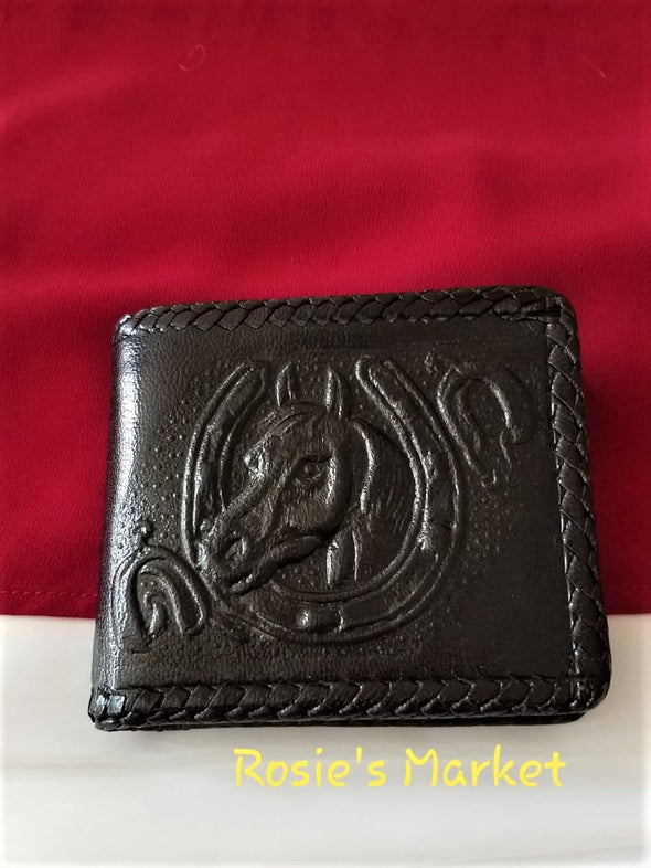 Hand Tooled Mexican Leather Men's Wallet