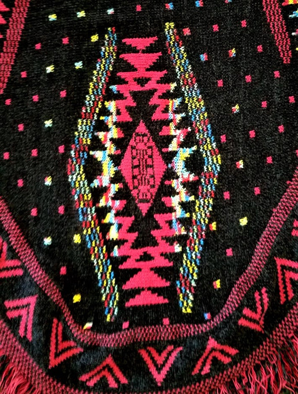 Artisanal Mexican Poncho With Sleeves