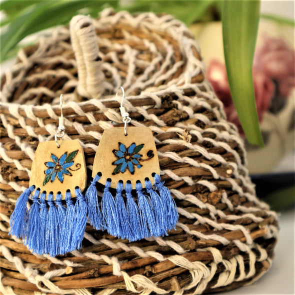 Handmade Silk Thread & Gourd Earrings