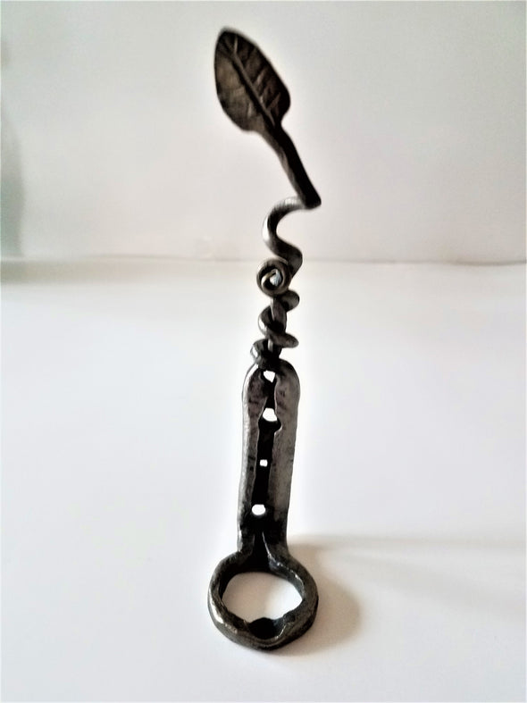 Wall Mounted Bottle Opener Spear Leaf & Tendril design