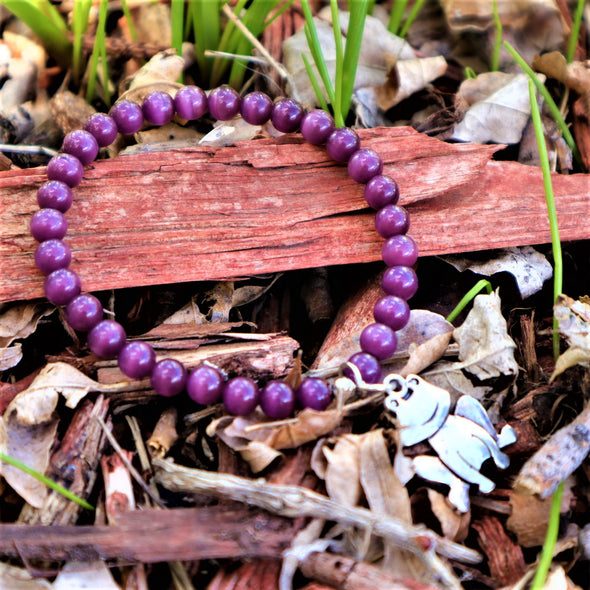 Handmade Purple Cats Eye Stretch Bracelet