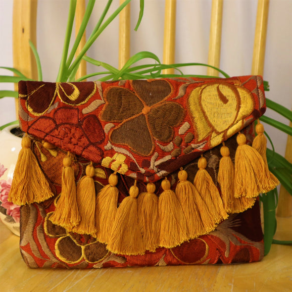 Mexican Floral Embroidered Clutch Bag
