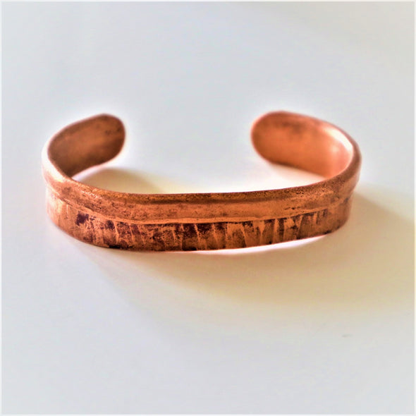Unique Hand Forged Copper Bracelet-Fold Over