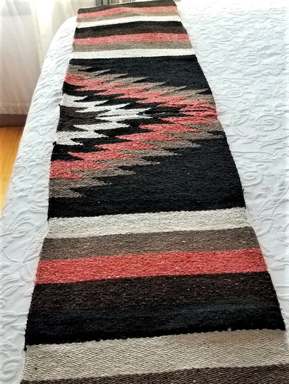 Beautiful Handwoven Diamond Pattern Mexican Blanket