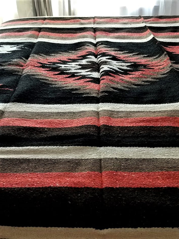 Beautiful Handwoven Diamond Pattern Mexican Blanket