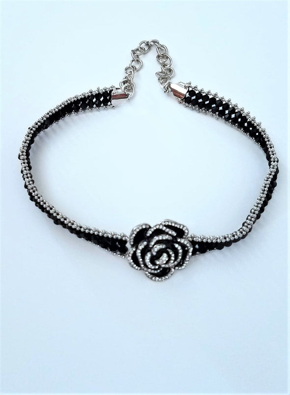 Beautiful Sparkly  Black Crystal Necklace