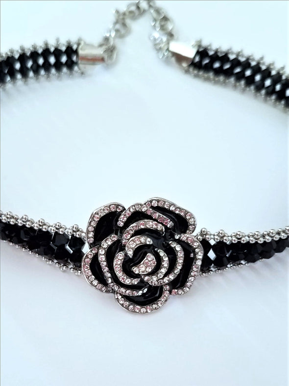 Beautiful Sparkly  Black Crystal Necklace