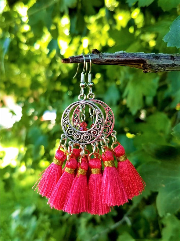 Handmade Silk Tassel Earrings