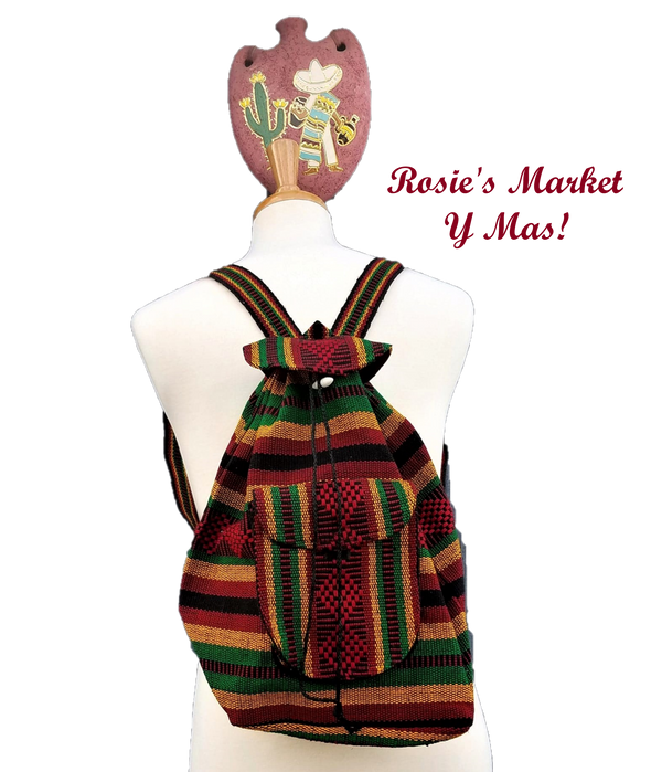 Vibrant Handwoven Mexican Backpack-Boho