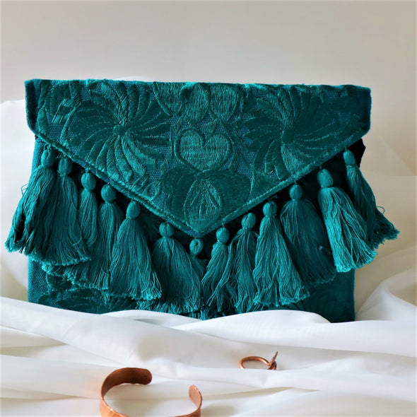 Mexican Floral Embroidered Clutch Bag
