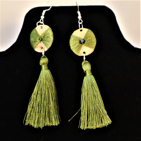 Beautiful Handmade Silk Thread & Gourd Tassel Earrings