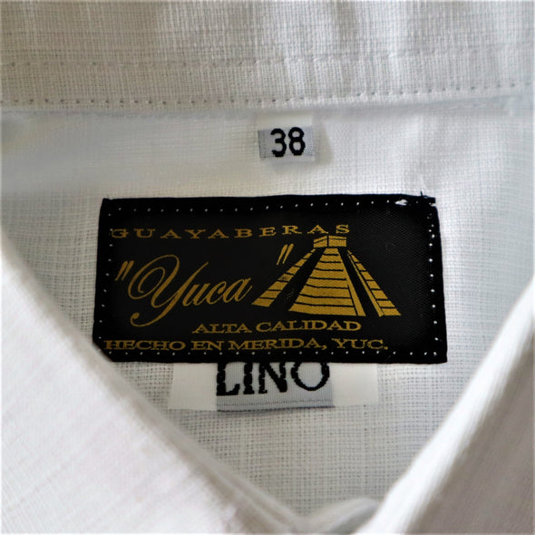 Men’s Linen Short Sleeve Embroidered Guayabera Presidencial