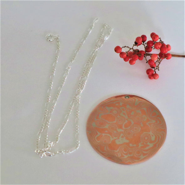 Copper & Nickel Mokume Gane Necklace Pendant