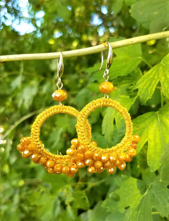 Handmade Fashion Beaded Hoop Earrings