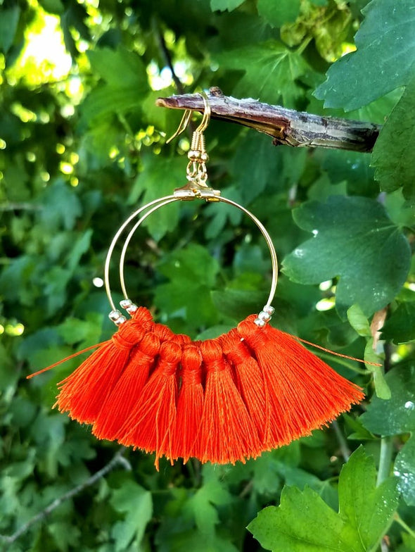 Handmade Silk Tassel Earrings