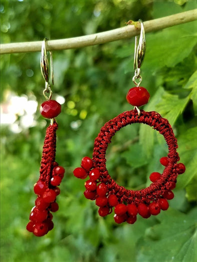 Handmade Fashion Beaded Hoop Earrings