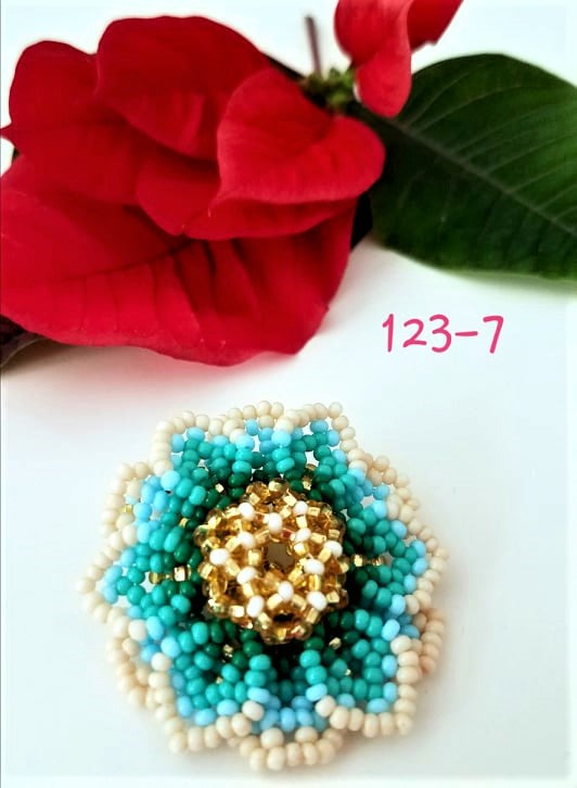 Beautiful Huichol Beaded Flower Ring