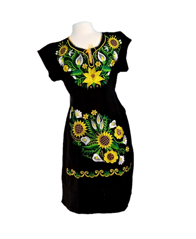 Mexican Embroidered Kimono Dress