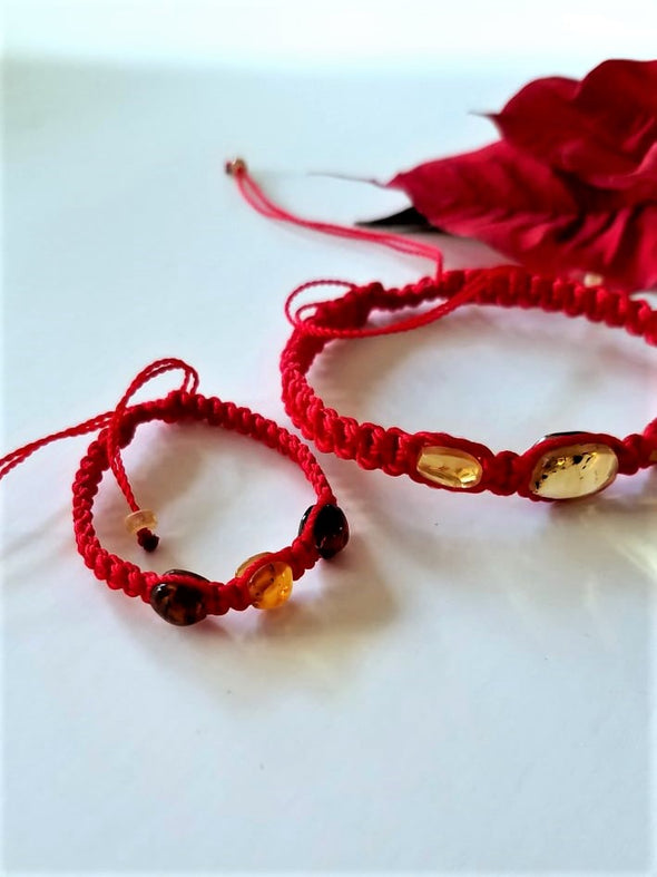 Adjustable Macramé Bracelet With Natural Mexican Ambar