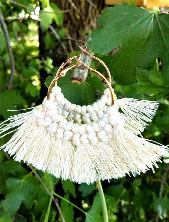 Handmade Macramé Hoop Earrings