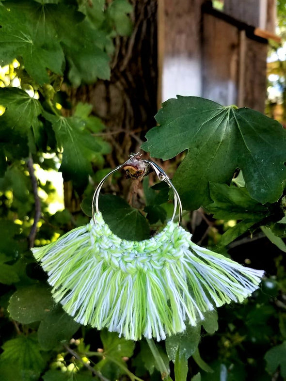 Handmade Macramé Hoop Earrings