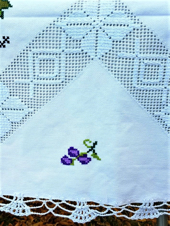 Beautiful Handmade Cross Stich Embroidered Mexican Tablecloth