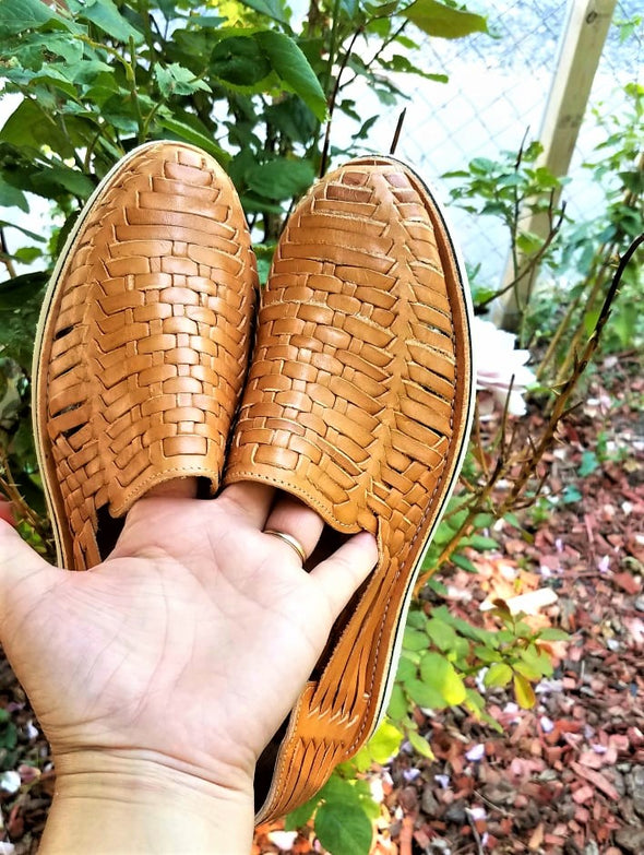 Handmade Men's Leather Mexican Huaraches-Natural Color