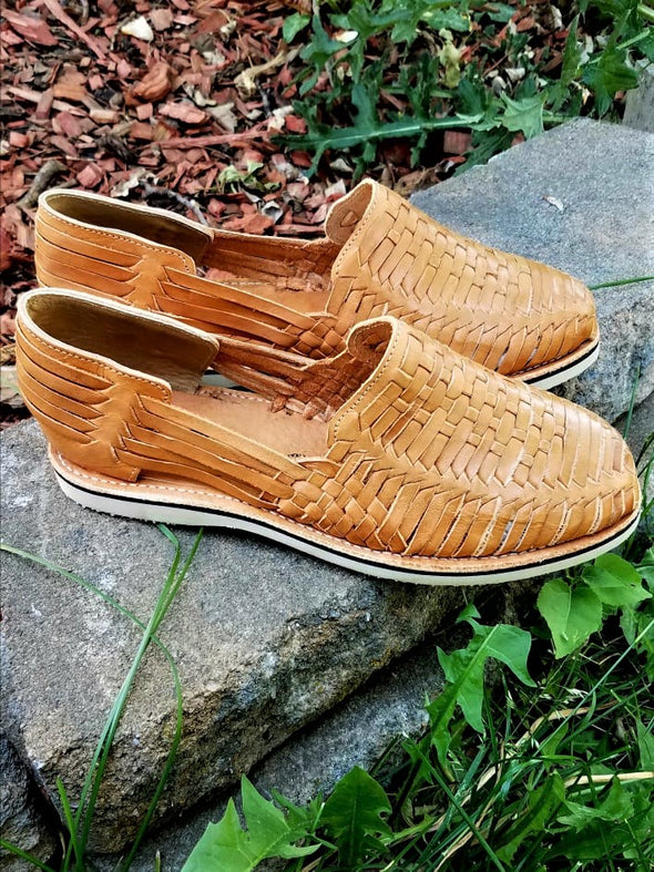 Handmade Men's Leather Mexican Huaraches-Natural Color