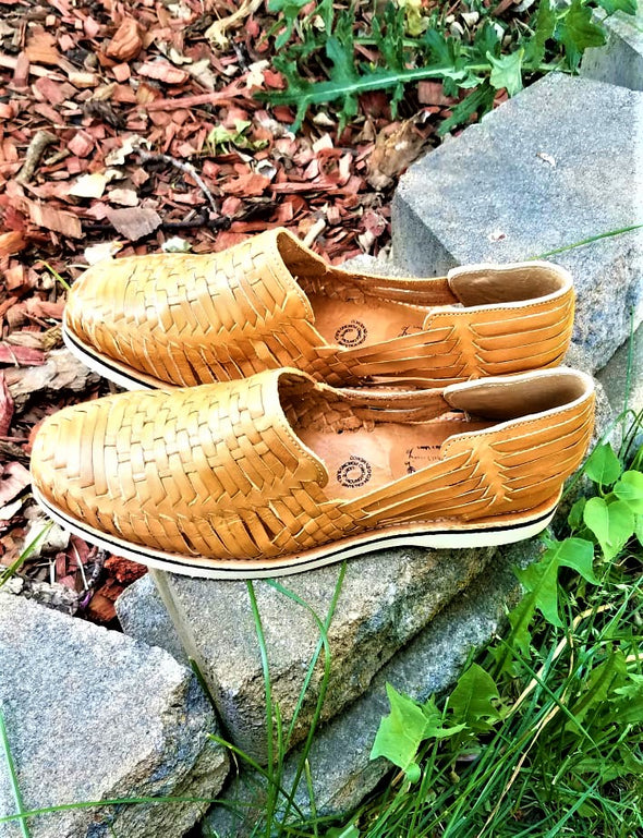 Handmade Men's Leather Mexican Huaraches-Natural Color