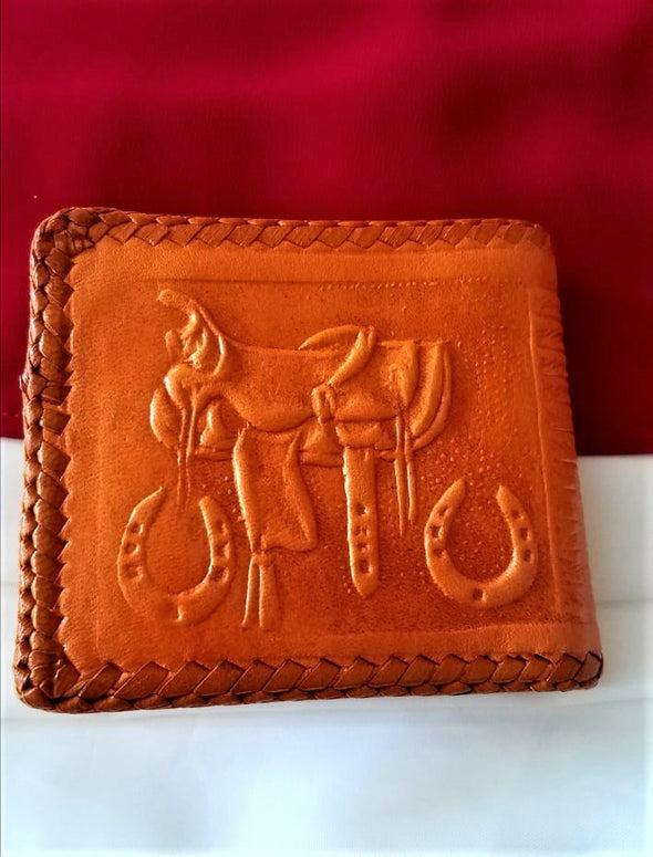 Hand Tooled Mexican Leather Men's Wallet