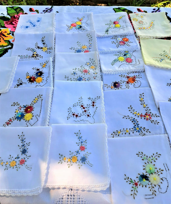 Mexican Hand  Embroidered Napkins