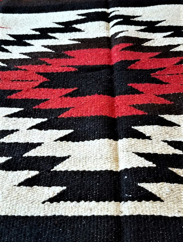 Beautiful Handwoven Diamond Pattern Mexican Blanket