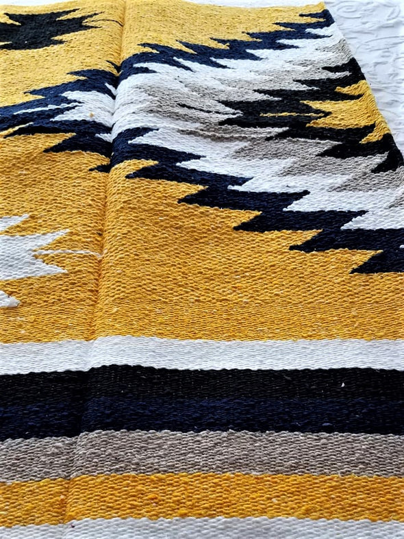 Beautiful Handwoven Diamond Pattern Mexican Blanket